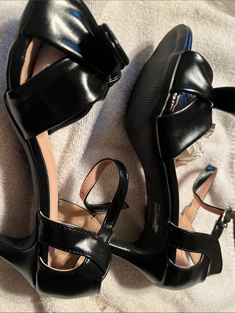 SHEIN Black Patent Strappy Women's Heels